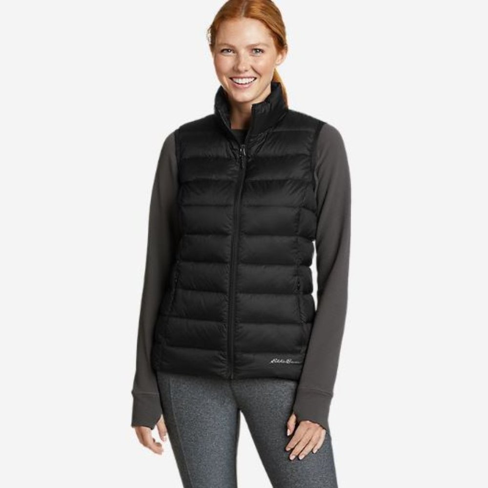 Eddie Bauer Women's CirrusLite Down Vest light weight black puffer vest